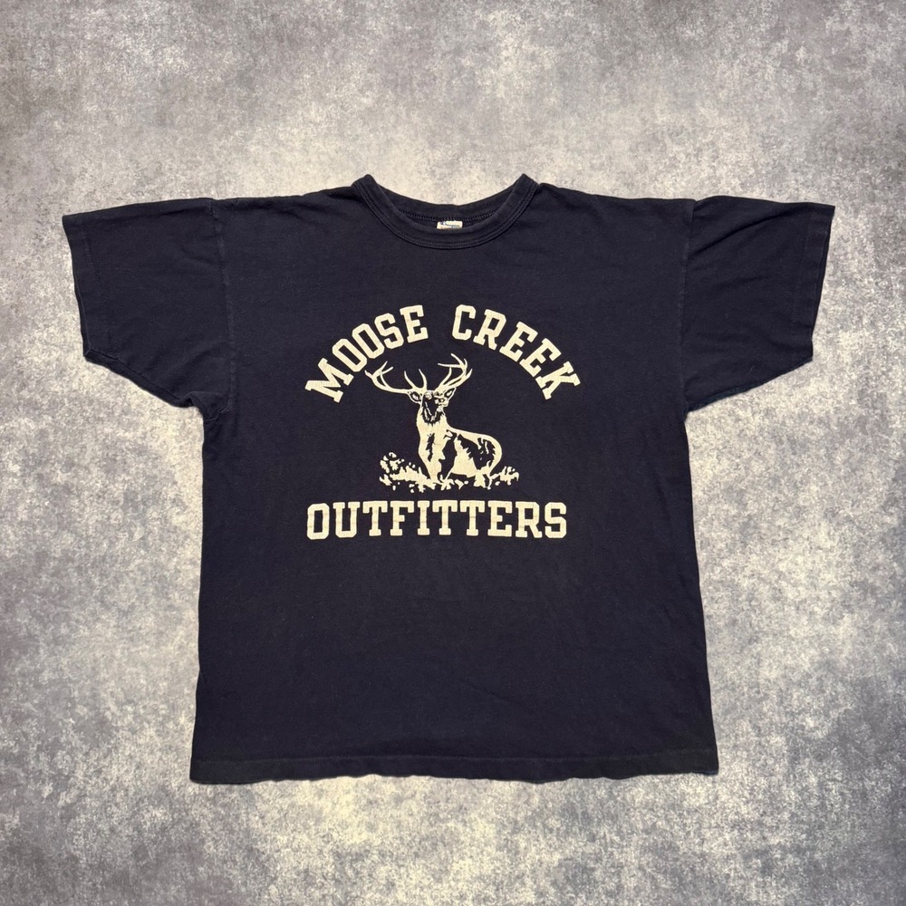 Vtg 70s 80s Champion Blue Bar Tee XL Moose Creek Outfitters Single Stitch USA